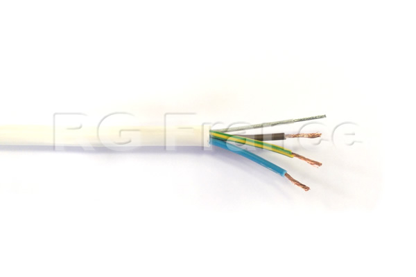 Câble électrique 2x0.75mm² transparent avec câble acier inox
