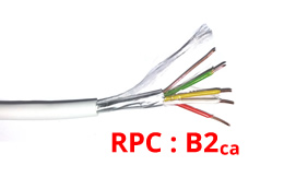 Câble d'alarme rigide 6 x AWG24 (5/10) (100% Cuivre) RPC B2ca avec écran en couronne de 100m